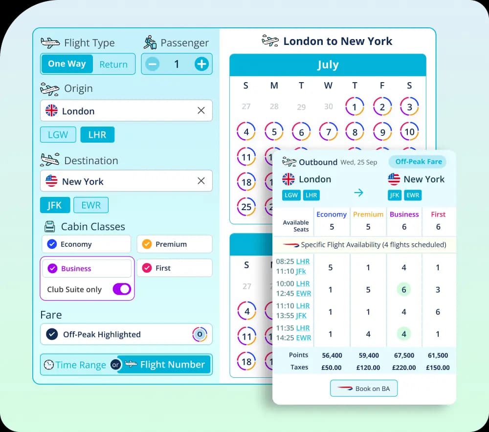 Flight-by-Flight availability calendar